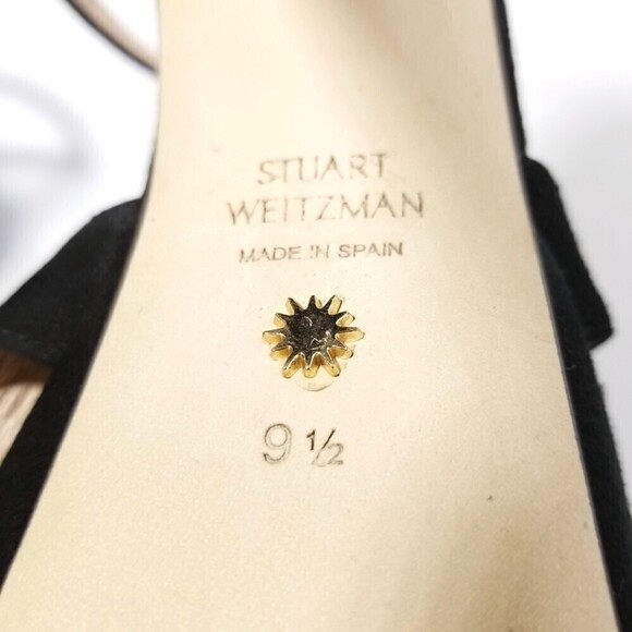 NWT Stuart Weitzman Misty 90s Platform Black Suede Strappy Chunky Block Heel 9.5 - Picture 10 of 13